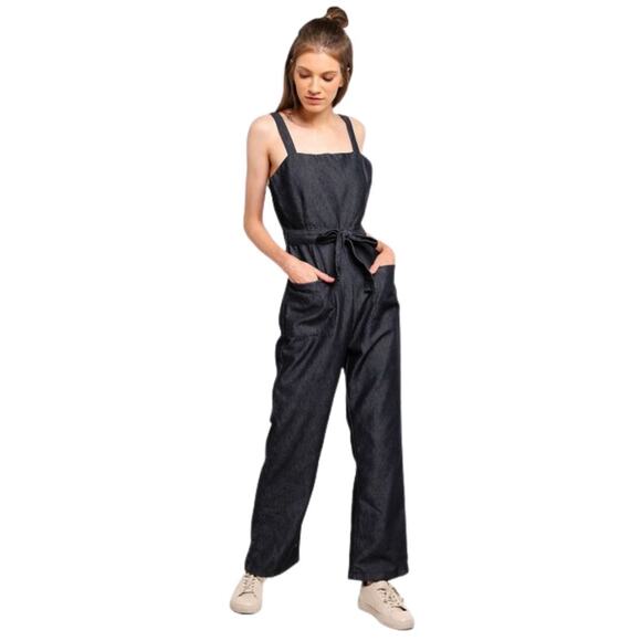 Cotton On Black Denim Jumpsuit Jean Overall Sz 2 - Picture 9 of 9